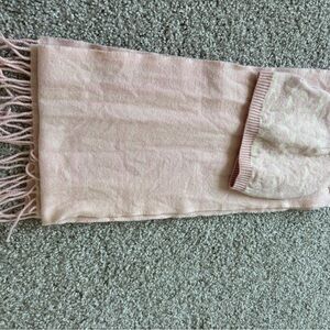 Coach Light Pink Knit Scarf & Hat